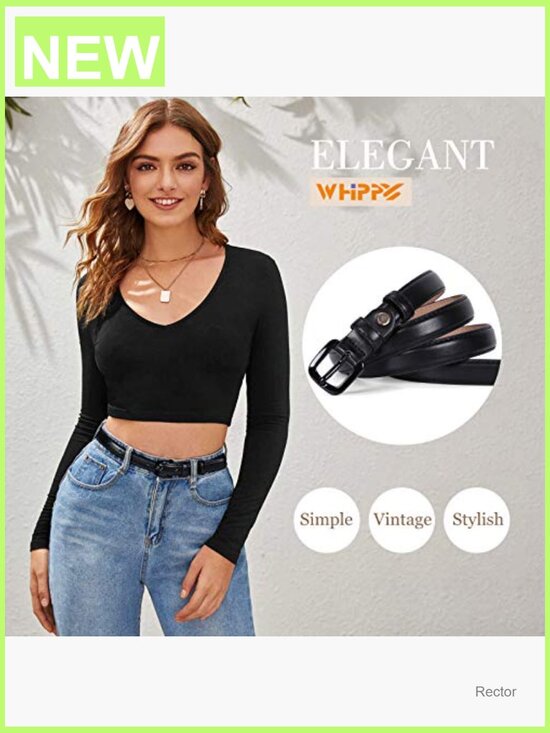 Genuine Leather Skinny Belt - Pin Buckle, Waist Belt for Pants main image 6
